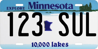 MN license plate 123SUL