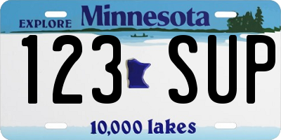 MN license plate 123SUP