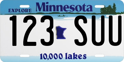 MN license plate 123SUU