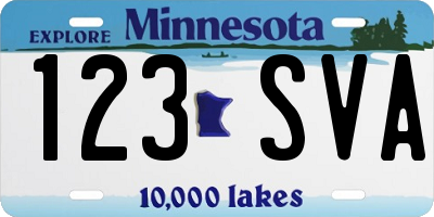 MN license plate 123SVA