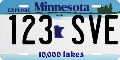 MN license plate 123SVE