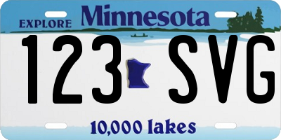MN license plate 123SVG