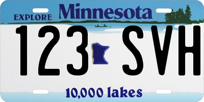 MN license plate 123SVH