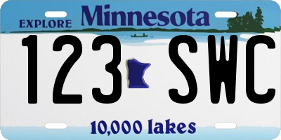 MN license plate 123SWC