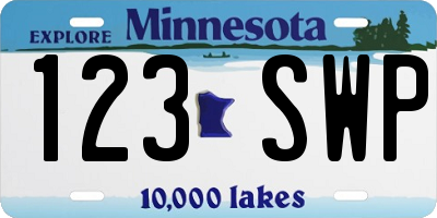 MN license plate 123SWP