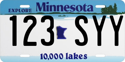MN license plate 123SYY