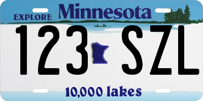 MN license plate 123SZL