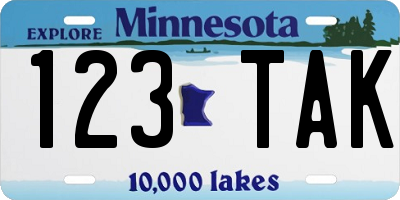 MN license plate 123TAK