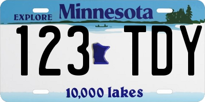 MN license plate 123TDY