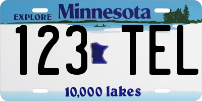 MN license plate 123TEL