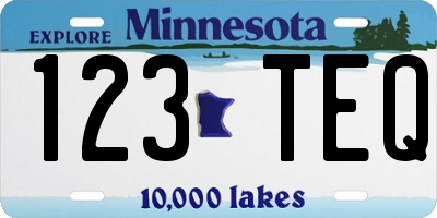 MN license plate 123TEQ
