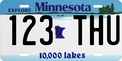 MN license plate 123THU