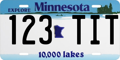 MN license plate 123TIT