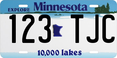 MN license plate 123TJC