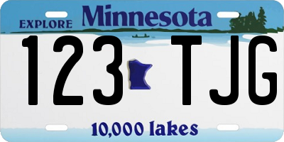 MN license plate 123TJG