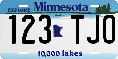 MN license plate 123TJO