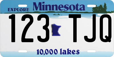 MN license plate 123TJQ