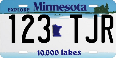 MN license plate 123TJR