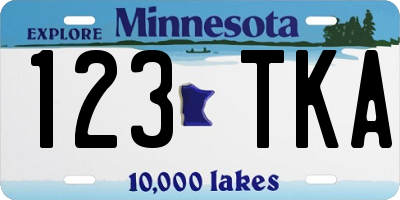 MN license plate 123TKA