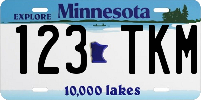 MN license plate 123TKM
