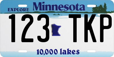 MN license plate 123TKP