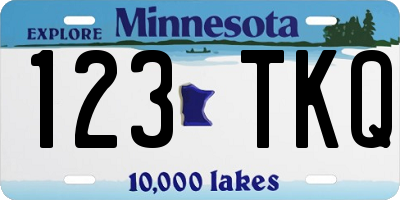 MN license plate 123TKQ