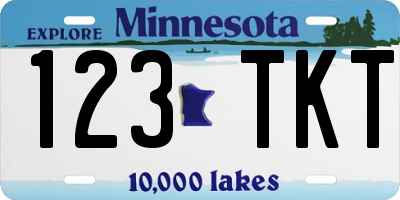 MN license plate 123TKT