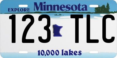 MN license plate 123TLC