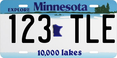 MN license plate 123TLE