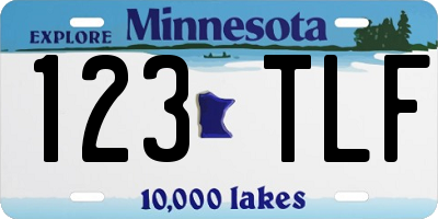 MN license plate 123TLF