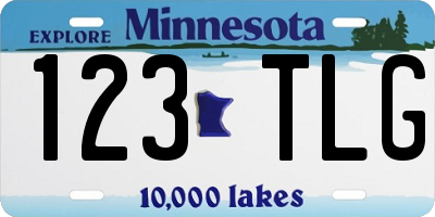 MN license plate 123TLG