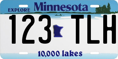 MN license plate 123TLH