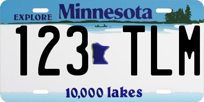MN license plate 123TLM