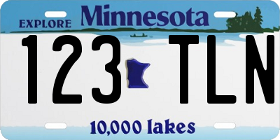 MN license plate 123TLN