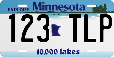 MN license plate 123TLP