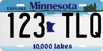 MN license plate 123TLQ