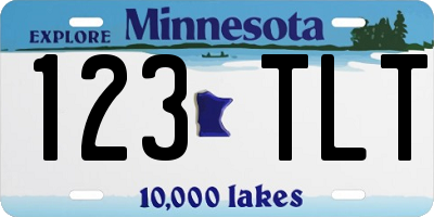 MN license plate 123TLT