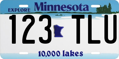 MN license plate 123TLU