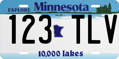 MN license plate 123TLV