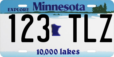 MN license plate 123TLZ