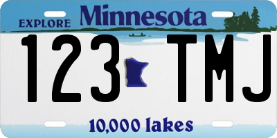 MN license plate 123TMJ