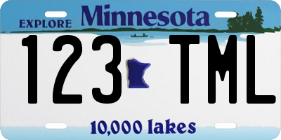MN license plate 123TML