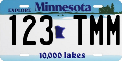 MN license plate 123TMM