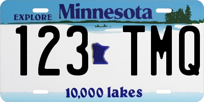 MN license plate 123TMQ