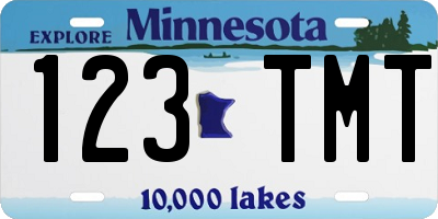 MN license plate 123TMT