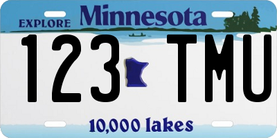 MN license plate 123TMU