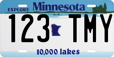 MN license plate 123TMY