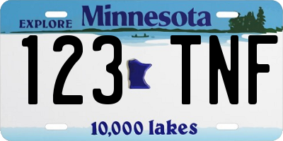 MN license plate 123TNF