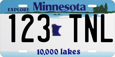 MN license plate 123TNL