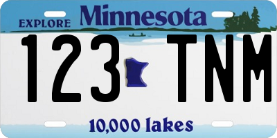 MN license plate 123TNM